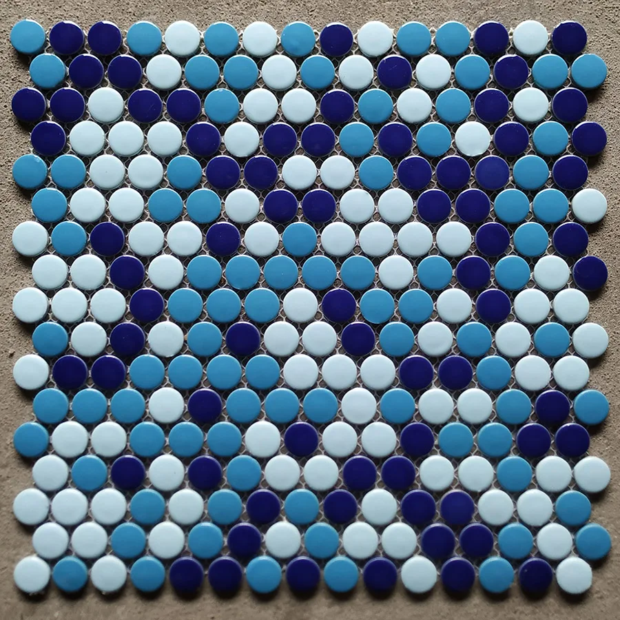 Новая синяя Пенни Круглая Керамическая мозаичная плитка кухня backsplash Ванная