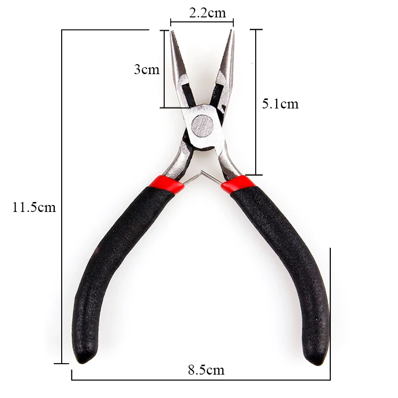 Black 1pc Jewellery Making Round Nose End Cutting Jewelry Pliers Tools DIY Equipment Pliers Fit Handcraft Beadwork Repair