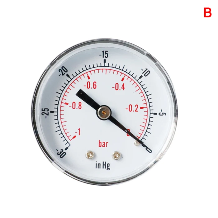 Мини Воздушный вакуумный манометр с двойной шкалой 50 мм измеритель давления 30inHg 1/8 дюймов LKS99