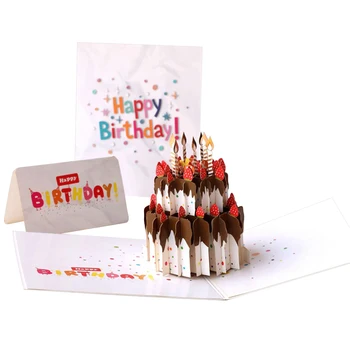 

1pc 3D Pop Up Card Anniversary Card with Envelopes Birthday Cards Three-Dimensional Exquisite Patterns The Best Gifts