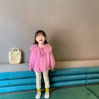 

2020 autumn and winter new net red children's net yarn collar cardigan sweater