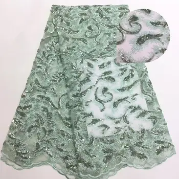 

Nigerian French Net Lace Fabric 3 D Flowers Applique Embroidered African Lace Fabric High Quality Dubai Mesh Lace 5 Yards