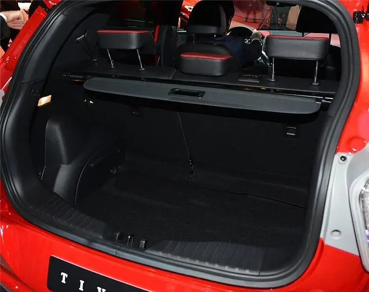 

Rear Trunk Security Screen Privacy Shield Cargo Cover For SsangYong Tivolan Tivoli 2015 2016 2017 2018 2019 (Black Beige)