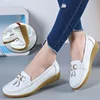 Women Flats Ballet Shoes Cut Out Leather Breathable Moccasins Women Boat Shoes Ballerina Ladies Casual