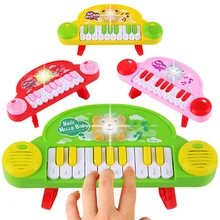 Детская обучающая мультяшная электронная клавиатура, электрический маленький пианино, образовательный класс, музыкальный звук и светильник, раннее образование