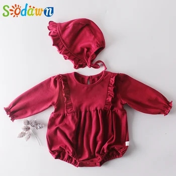 

Sodawn Baby Girl Romper Jumpsuit Kid Clothes Long Sleeve Solid Color Toddler Costume Outfits Infant Clothing For Girls Bodysuit