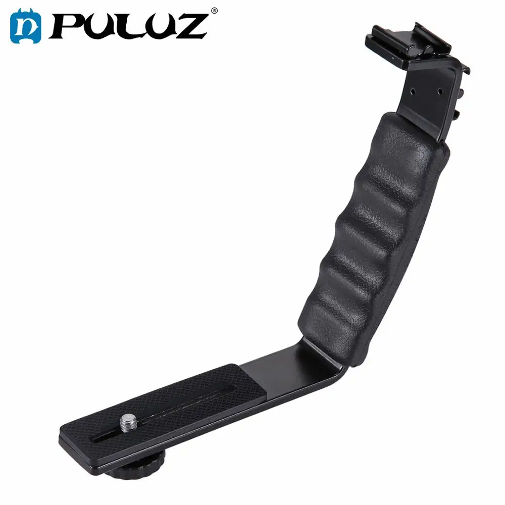 Puluz Photography Video Flash Camera Grip Lshape Bracket Holder With 2