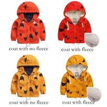 FAVSPORTS/Новые Зимние флисовые куртки для мальчиков; Тренч; детская одежда; От 2 до 10 лет теплая верхняя одежда с капюшоном; ветровка для маленьких детей