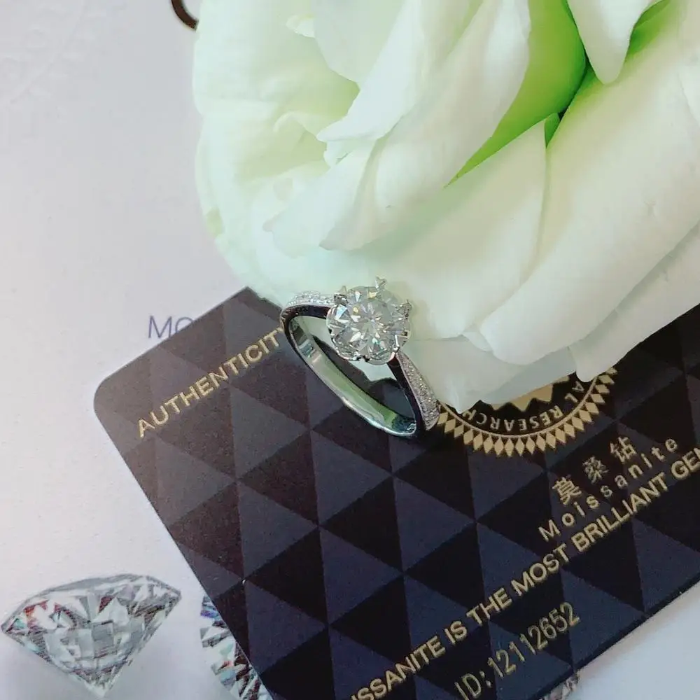 Роскошное кольцо из стерлингового серебра 925 пробы, 1ct 2ct 3ct, лабораторное кольцо с бриллиантом, ювелирное изделие, Муассанит, однорядное кольцо для свадьбы, вечеринки, юбилея
