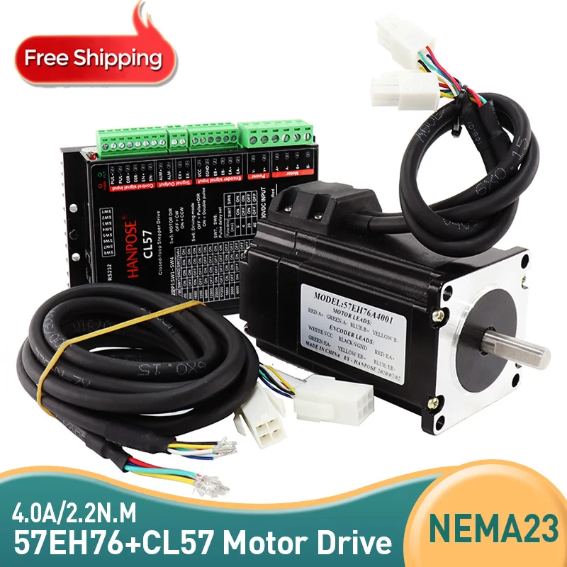 Motorista Servo do Motor do Laço Fechado para a Trituração do Cnc Nema 23 57eh76a4001 Mais Cl57 4.0a 2.2n.m 57cme22 Dc2050v