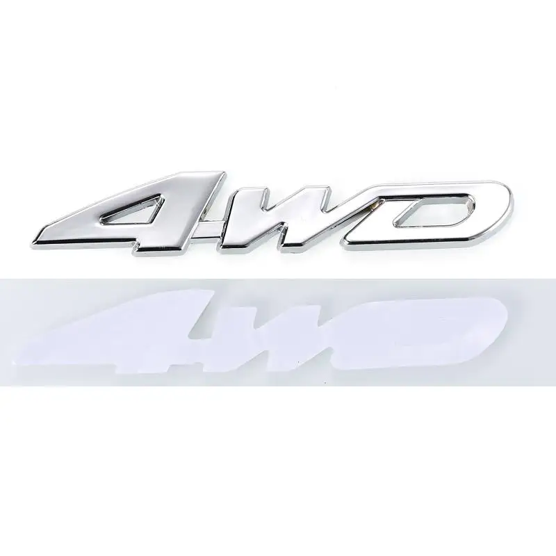 Car Tail Rear Side Metal 4WD Sticker 3D Chrome Badge Emblem Decal Auto Decor Styling Silver For SUV Trunk | Автомобили и