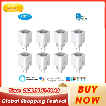 

8pcs/1pcs Wifi Smart Socket eWeLink Voice Control with Alexa Google Home Mini IFTTT Smart Home EU Plug Wireless Socket Outlet