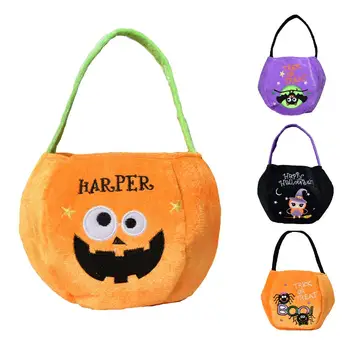 

Fashion Creativity Easter Pumpkin Lamp Handbags Portable Ghost Pumpkin Handbag Trick Treat Candy Gift Bag Halloween Decor Prop