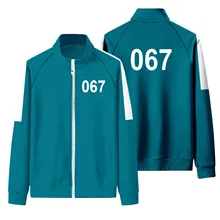 Sweat shirt de jeu de calmar pour hommes et femmes, automne et hiver, sport, Cardigan à fermeture éclair, impression numérique, pull de poche pour hommes et femmes