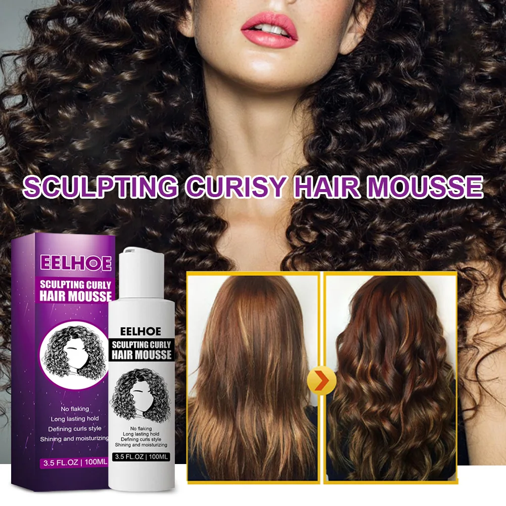 100ml Curly Hair Mousse Hair Boost Defining Cream Anti-frizz Long Lasting  Hold Hair Repair Moisturize Styling Gel Mousse Women - Styling Gel -  AliExpress