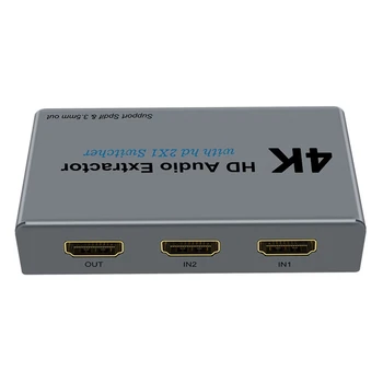 

4K 30Hz Extractor HDMI 2X1 Switcher Support Spdif 3.5mm Stereo Converter Adapter for Laptop VCR Display