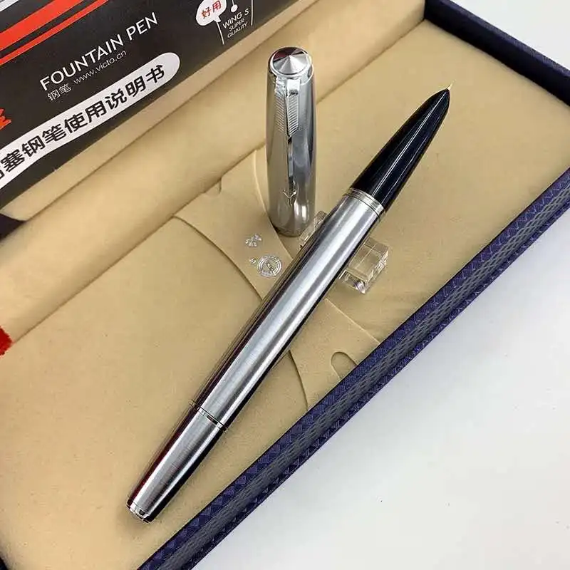 

Wing Sung 601 Piston Vacumatic Fountain Pen Steel Ink Pen 14K Gold Hooded Nib Stationery Office school supplies Writing Gift