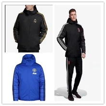 19 20 Новая футбольная Большая куртка топ ювентузинг Роналду Манчестера теплая зимняя куртка мужская футбольная куртка на молнии Рубашки