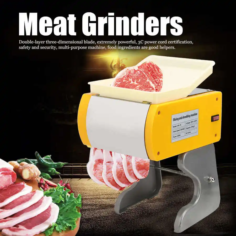 

Small Electric Slicing Cutter Home Completely Automatic Meat Cutting Machine Kitchen Meat Chopper Appliances AU Plug 220V