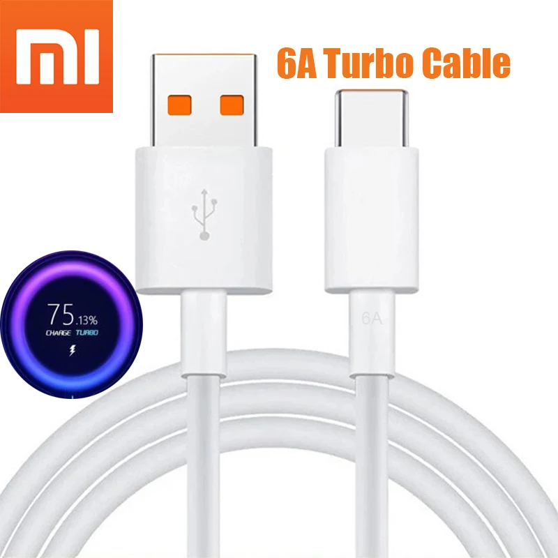 Оригинальный кабель для зарядного устройства Xiaomi 1/1 5/2 м 55 Вт 6A быстрая зарядка Mi 11