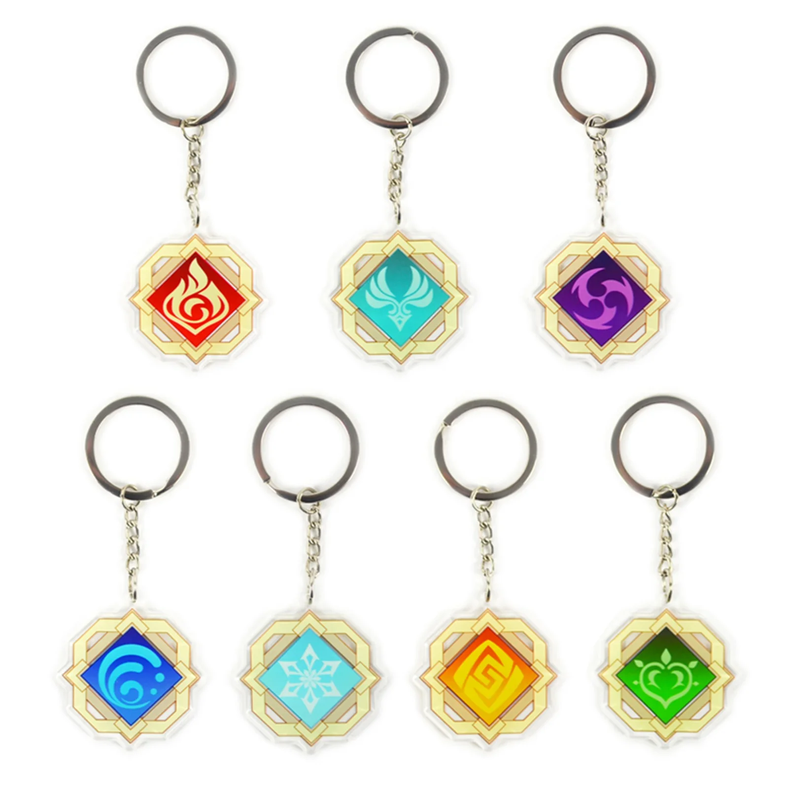 Anime Keychain Genshin Impact Venti Paimon Player Diluc Klee Man Key Chain For Womens Bag Pendant Key Ring Gift