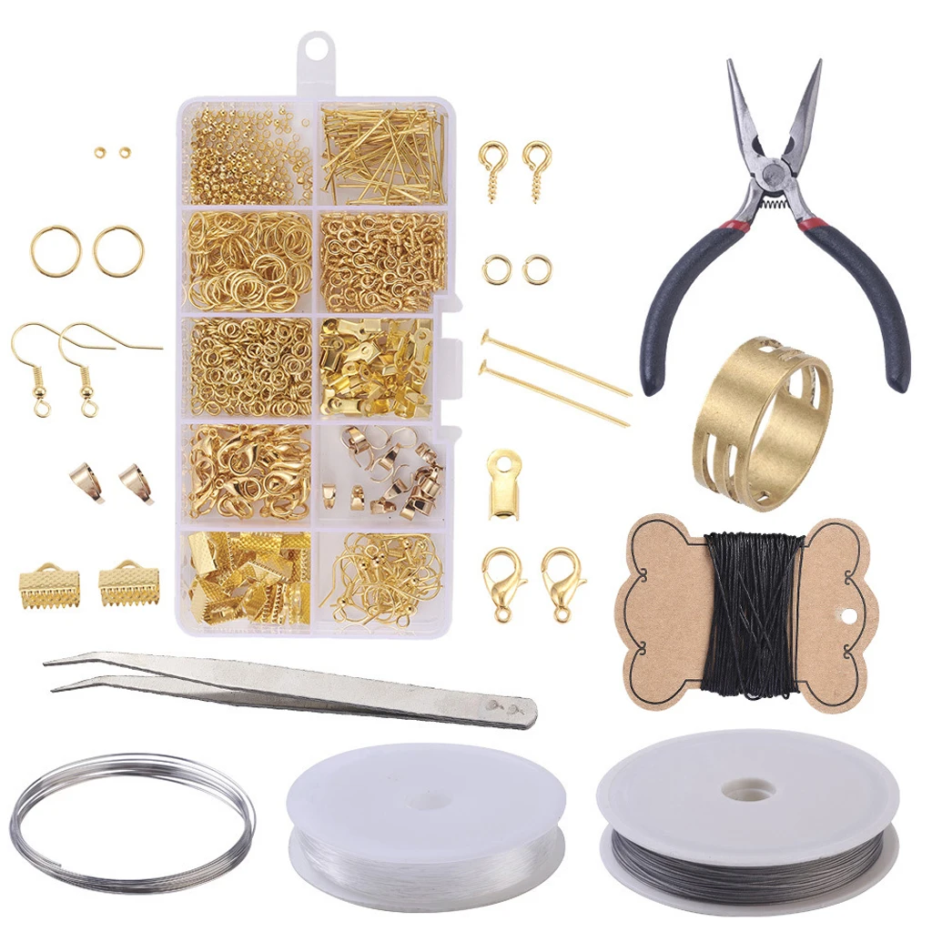 

Jewelry Making Supplies Kit - Jewelry Repair Tools with Accessories Jewelry Pliers Findings and Beading Wires for Adults