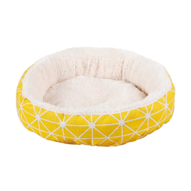 Согревающая кровать для питомца собаки, моющаяся флоппи очень удобная плюшевая Бортовая лента и нескользящее дно для маленьких и крупных собак Hondenmand - Цвет: Цвет: желтый