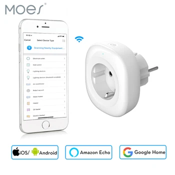 

2019 New Mini Wifi Smart Socket EU Power Plug Mobile APP Remote Control Energy Monitor Works with Amazon Alexa Google Home