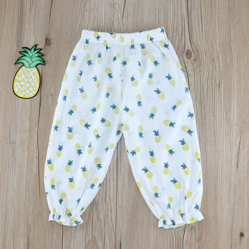 Full Printed Pineapple Girls Anti Mosquito Pants Summer Korean-style Baby Harem Pants Hot Selling Crawler