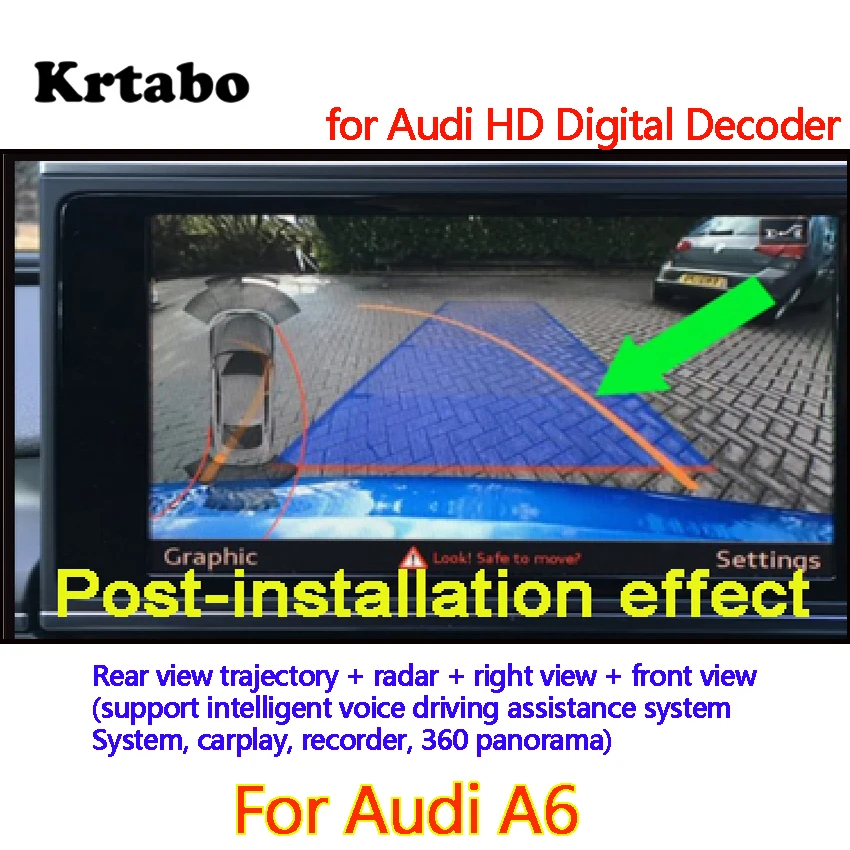 

Original car screen upgrade For Audi A6 Rear view track (supporting intelligent voice driving assistance system System, carplay,