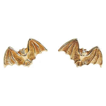 

New Bat With Spread Wings Silhouette Stud Earrings Tiny Flying Bat Earrings for Women Girl Animal Jewelry