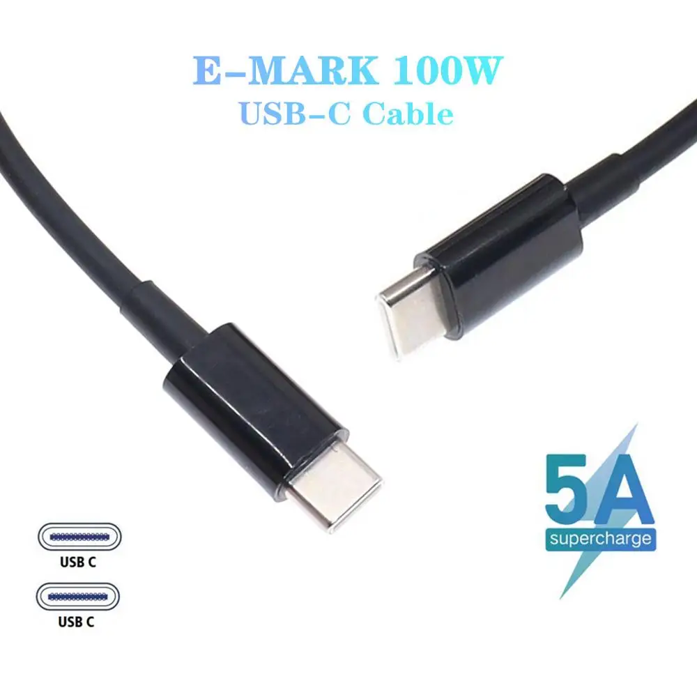 100 Вт USB Type C кабель для быстрой зарядки шнур E-mark чип адаптер питания постоянного