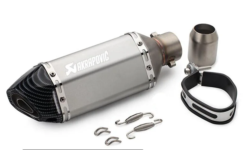 TKOSM Akrapovic выхлопной мотоцикл глушитель дБ Killer Foriller для Ducati Monster Suzuki GSXR 1000 K6 K7 - Цвет: Серебристый