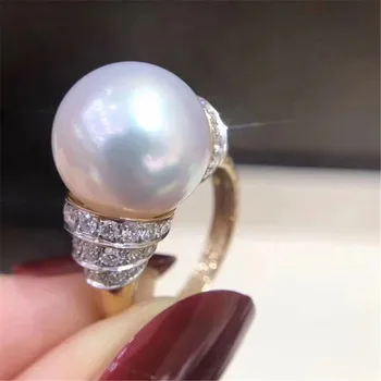 

Classic Sterling Silver 925 Adjustable Ring Accessories Women Wedding Pearl Simple Silver Zircon Ring Jewelry