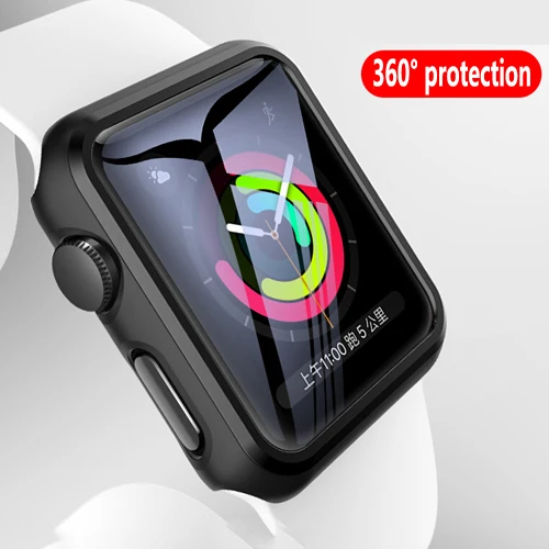 Чехол+ Защитная пленка для Apple watch band 44 мм 40 мм 42 мм 38 мм Гидрогелевая пленка оболочка защита iwatch 4 3 2 1 Аксессуары - Цвет ремешка: All protection