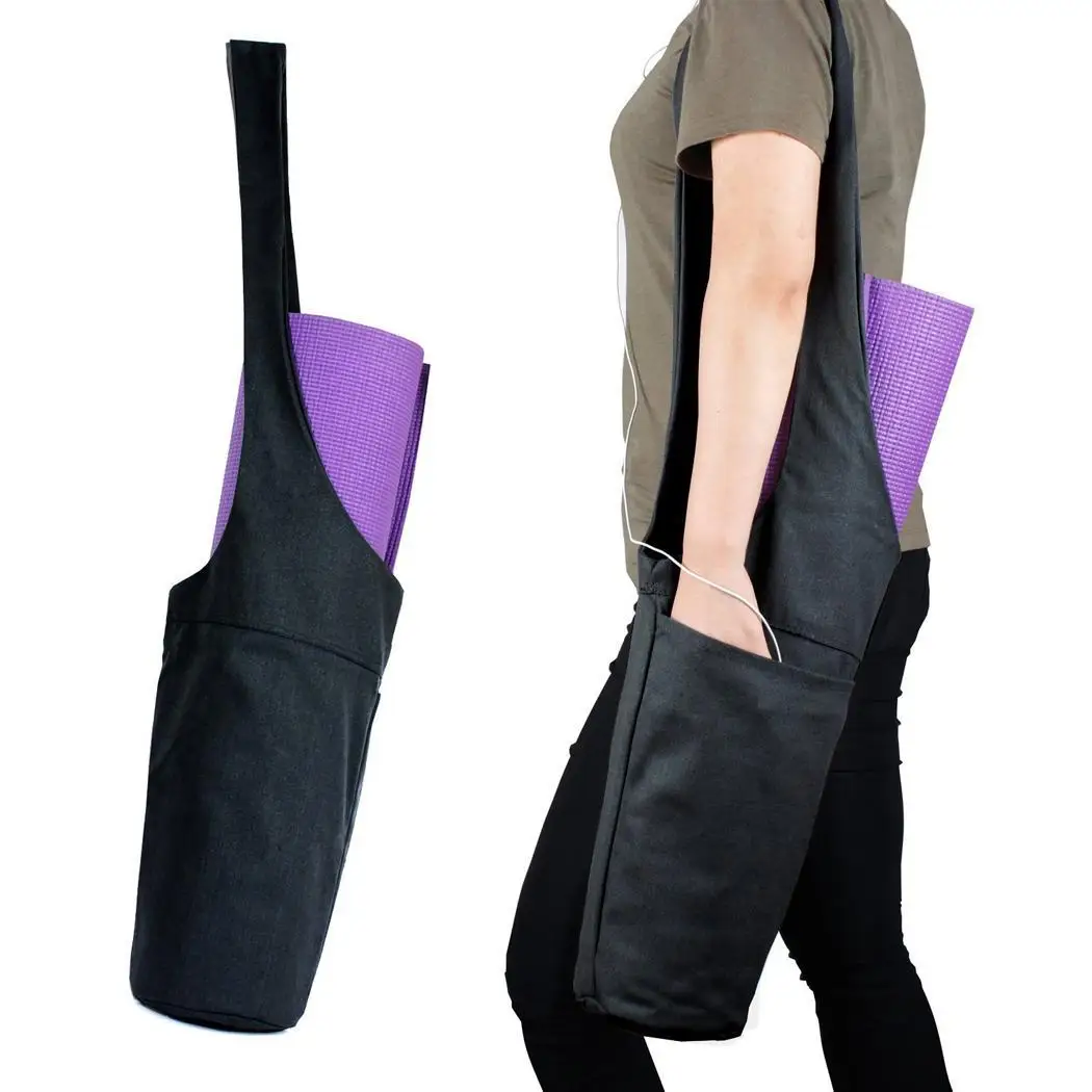 

Portable Yoga Mat Bag Solid Color Canvas Yoga Pads Storage None Bag It is lightweight, portable and washable.
