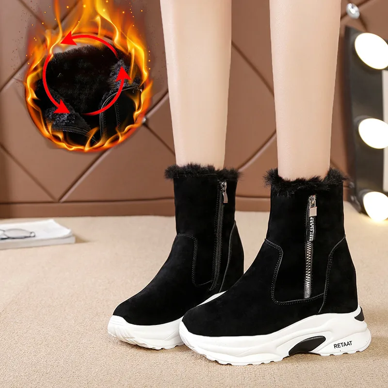 2019 г. новые модные зимние женские ботинки повседневные короткие на платформе