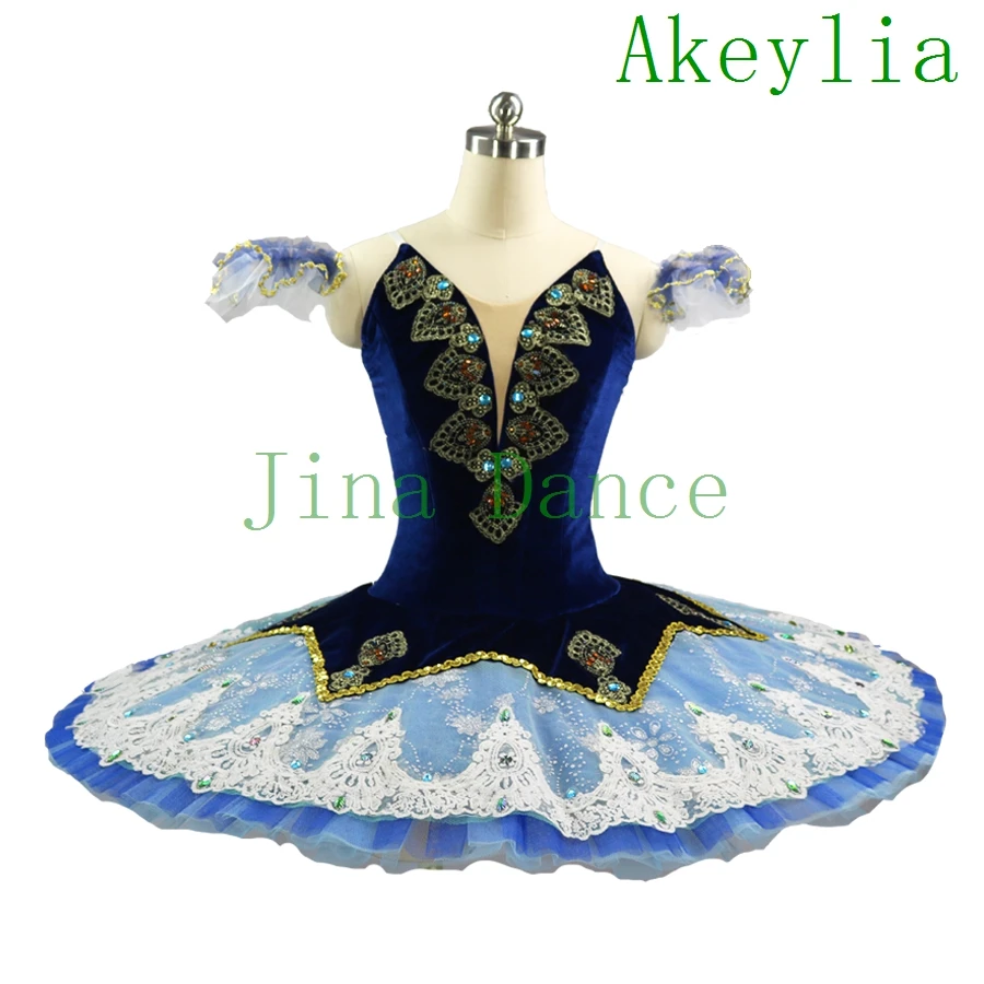 Blue Bird Stage Costumes tutu Girls Ballet Competition Tutu pancake Child Custom Made Tutu 10 Layers Ballet Dress for female