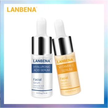 

LANBENA Hyaluronic Acid Serum Vitamin C Essence Whitening Moisturizing Anti-aging Nourishing Anti-wrinkle Firming Skin Care 2PCS