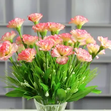 1 букет искусственных цветов 10 голов дешевые гвоздики шелковые декоративные искусственные цветы день матери DIY украшение дома