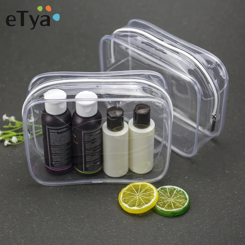 

eTya Men Women Transparent PVC Cosmetic Bag Travel Organizer Clear Makeup Bag Beauty Case Toiletry Bag Make Up Pouch Wash Bags