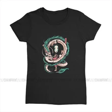 The Girl And The Dragon T-shirts for Women Ghibli Hayao Miyazaki Spirited Away T Shirts Vogue Tops Tees Punk Female Clothing