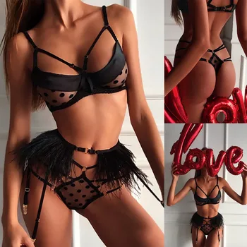 

Sexy underwear women erotic lace lingerie set babydoll underwear women push black bras set for women brassiere ropa interior
