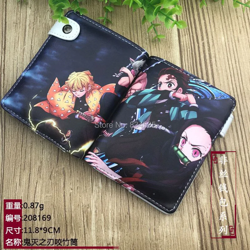 Аниме демон убийца: Kimetsu no Yaiba короткий кошелек из искусственной кожи бумажник Kamado Tanjirou и Nezuko
