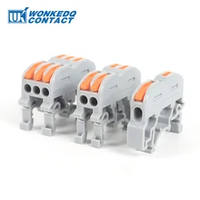 Din Rail Wire Connector Terminal Block PCT Quick Wiring Compact Splicing Conductor Mini Fast Cable Connector Terminals 10pcs