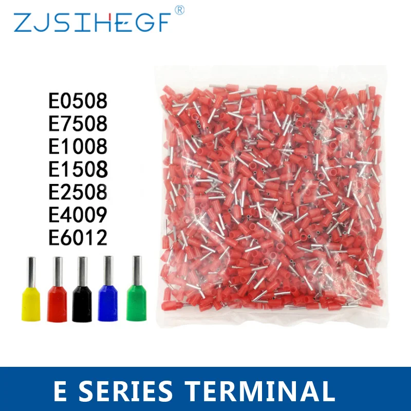 

100pcs/Pack E2508 Blue Insulated Ferrules Terminal Block Cord End Wire Connector Electrical Crimp Terminator