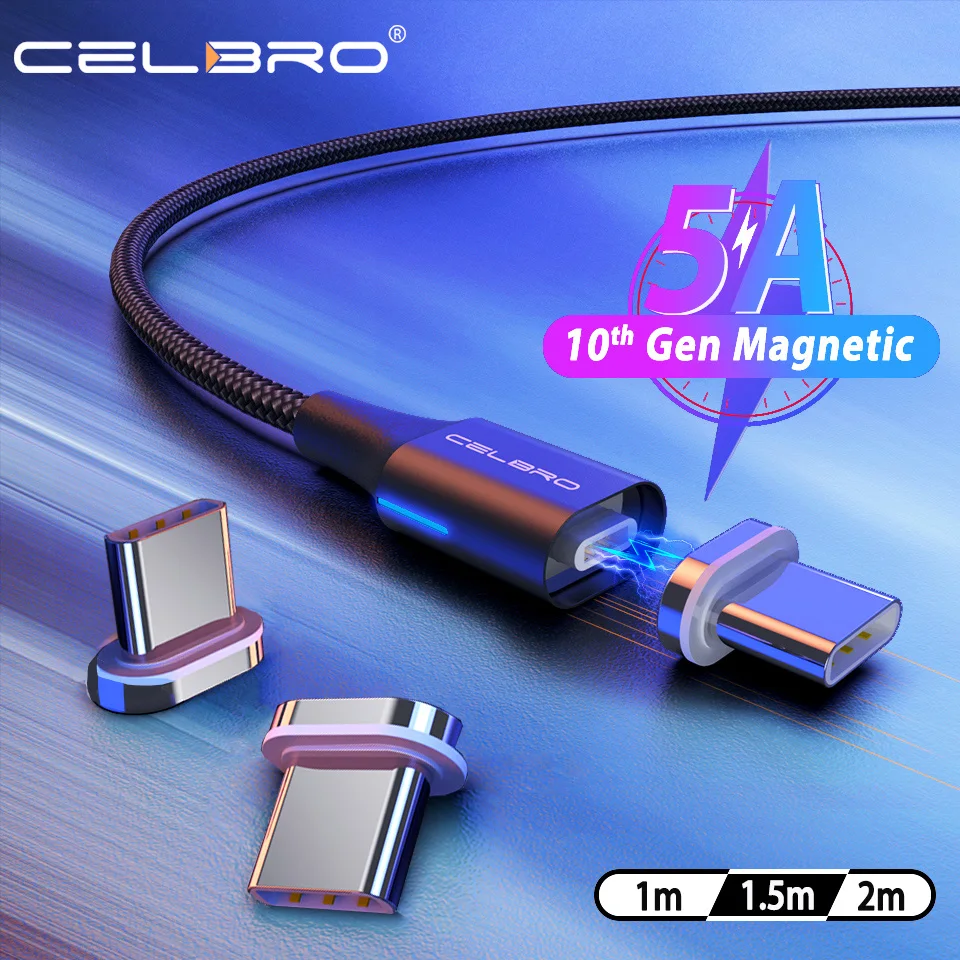 Магнитный кабель Usb C 5A type C, супер быстрое зарядное устройство Usbc 1,5, 2 метра для huawei mate 30 20 Pro 5G Google Pixel 4 3 Xl