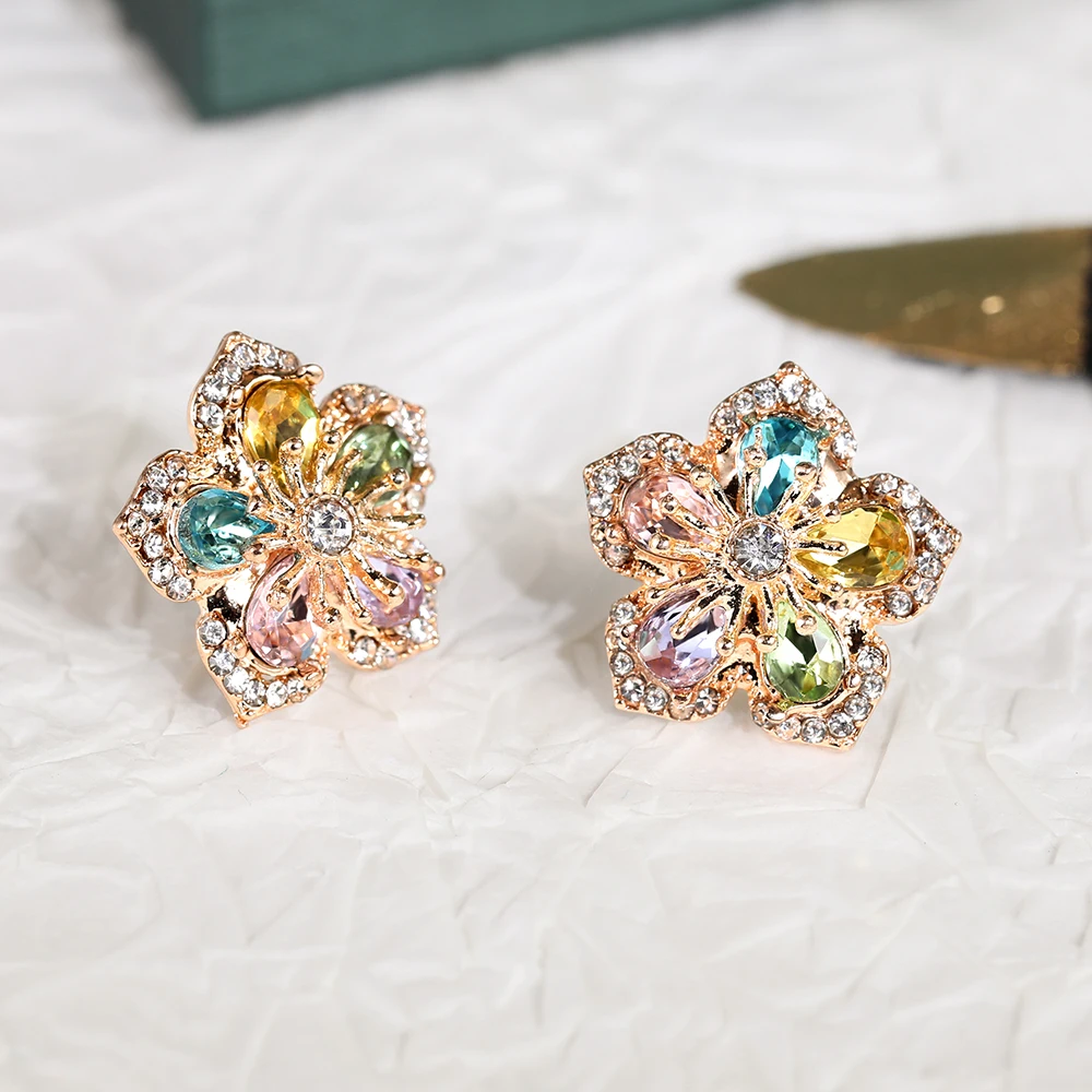 Waliicorners Flower Stud Earrings Brilliant Delicate Multi Pink Color Girl Gift Fashion Earrings For Women 9 Hdbc5479533ce4a24bdfce3d747dcb742X