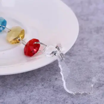 

DIY Artificial crystal Hang Light String Octagonal Beads Crystal Suncatcher Maple Leaf Pendant Creative Handicrafts Gifts