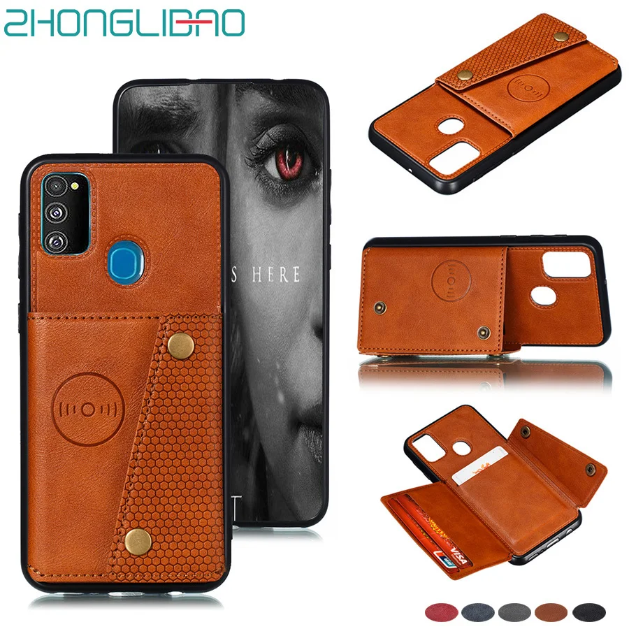

Card Holders Wallet Phone Case for Samsung Galaxy M30 M20 M30s M10 Etui Pu Leather Stand Back Cover Capa for Samsung M30 Coque
